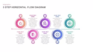 5 Step Horizontal Flow Diagram for PowerPoint