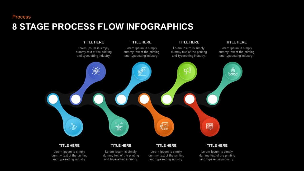 8 Stage Process Flow Infographic Template