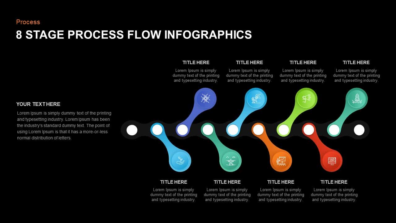 8 Step Process Flow Diagram Infographic Template for PowerPoint