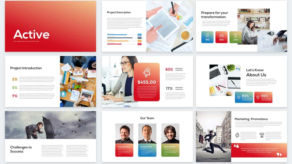 Active Free PowerPoint Templates