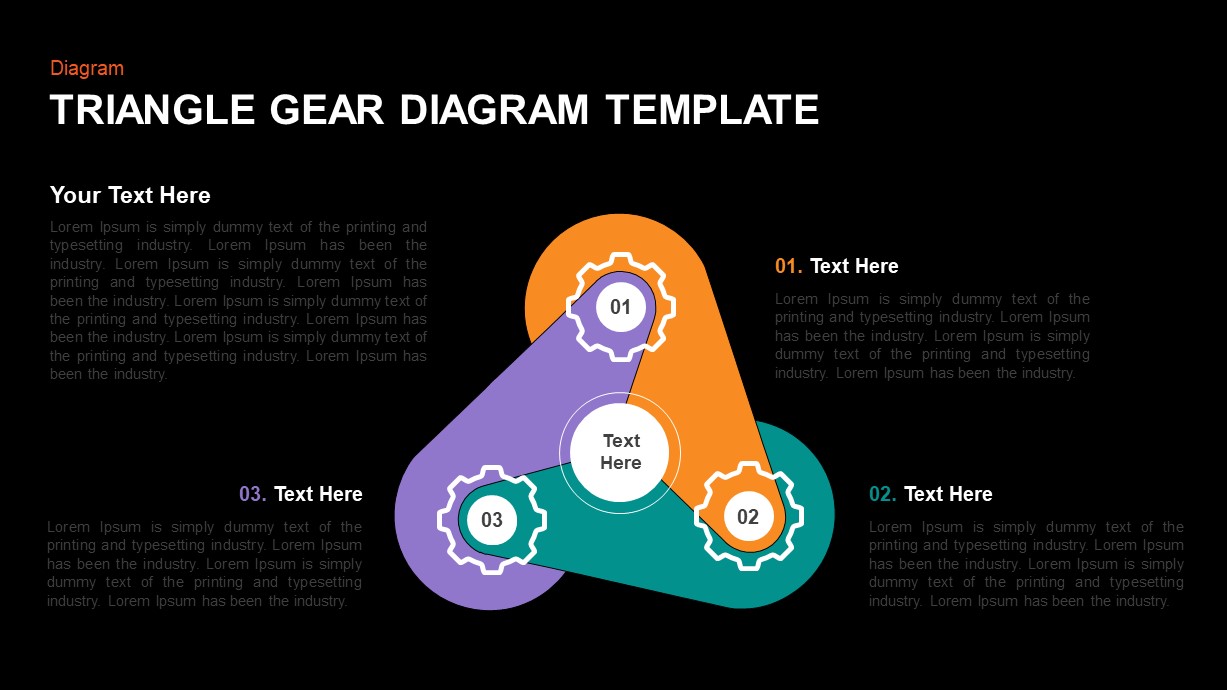 Triangle Gear Diagram PowerPoint Template