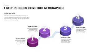 4 Step Process Isometric Infographic Template for PowerPoint