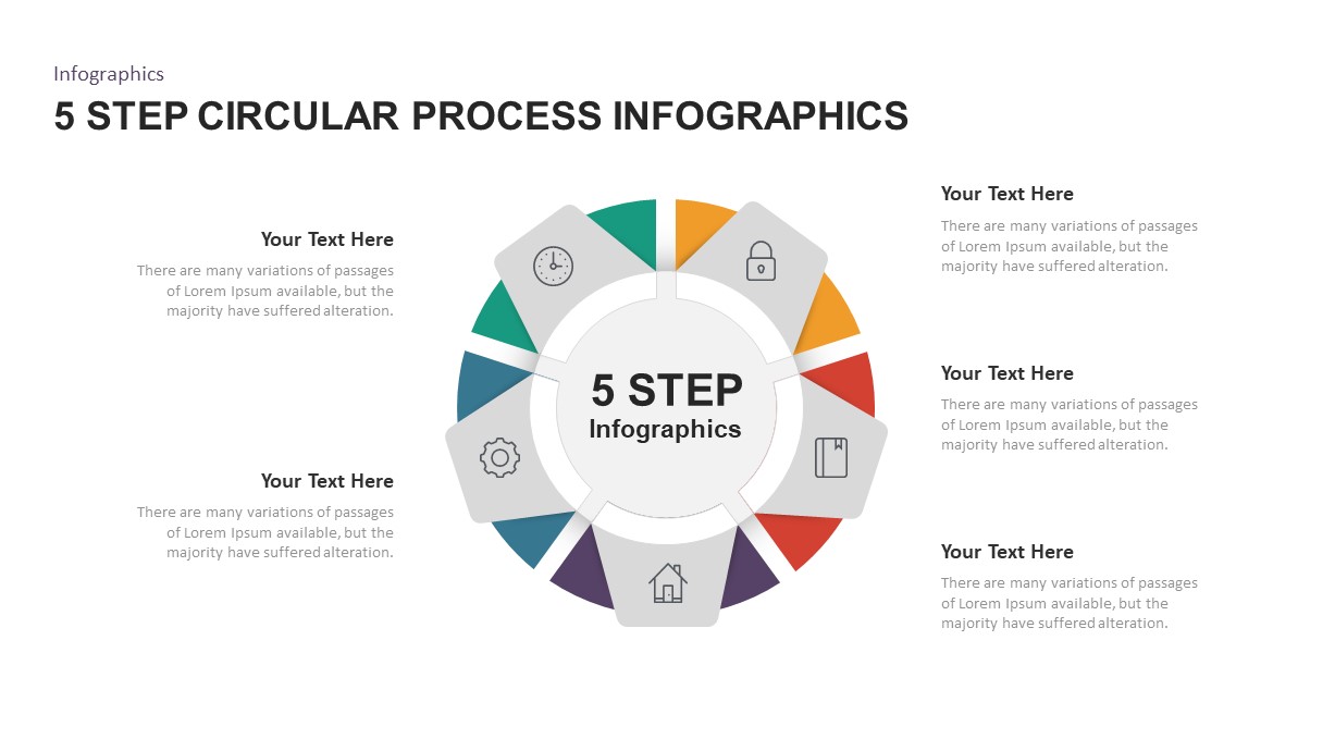 5 Step Circular Process Infographic Template for PowerPoint