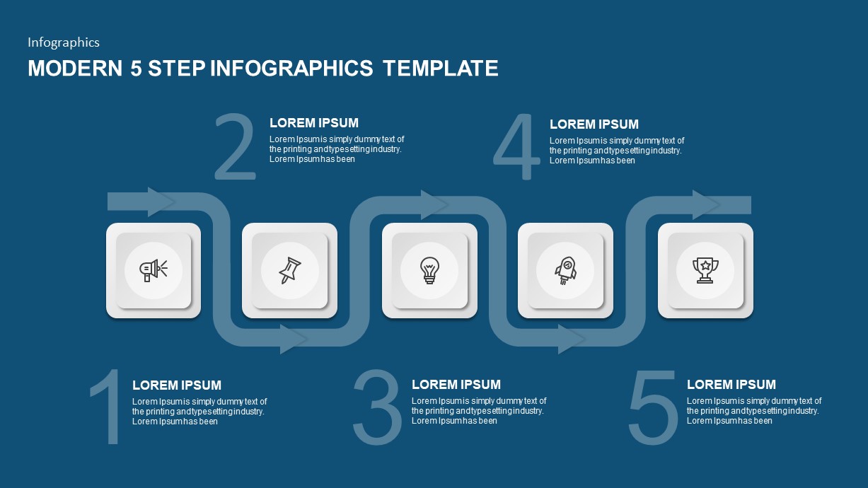 5 step powerpoint template for timeline presentation