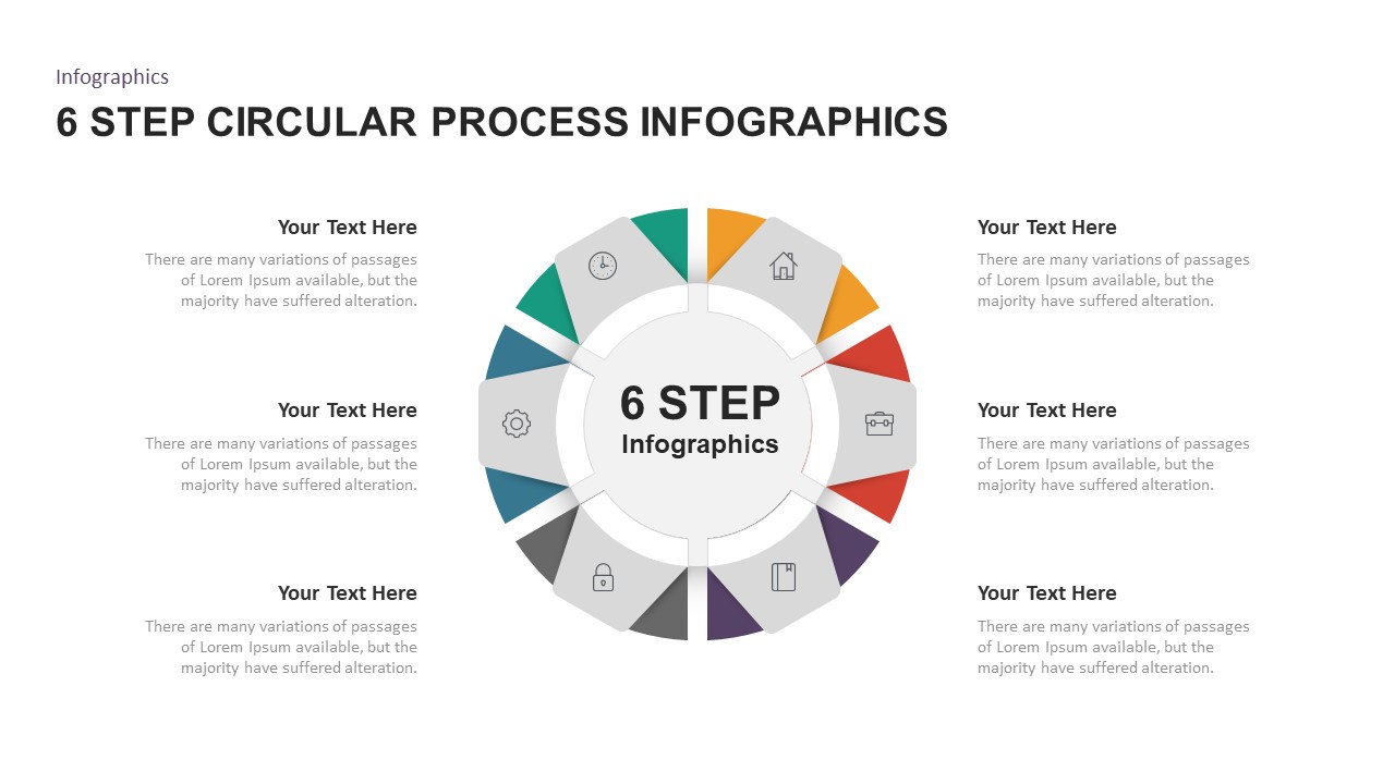 6 Step Circular Process Infographic Template for PowerPoint