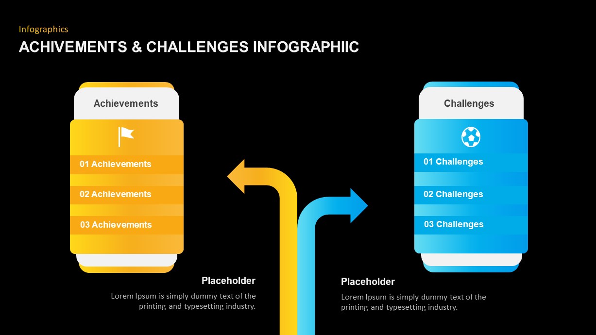 Achievements Challenges PowerPoint Diagram