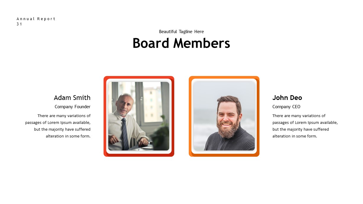 annual report board members PowerPoint template