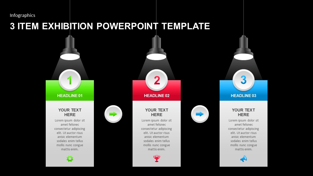 3 Item Exhibition PowerPoint Template