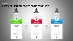 3 items exhibition PowerPoint template