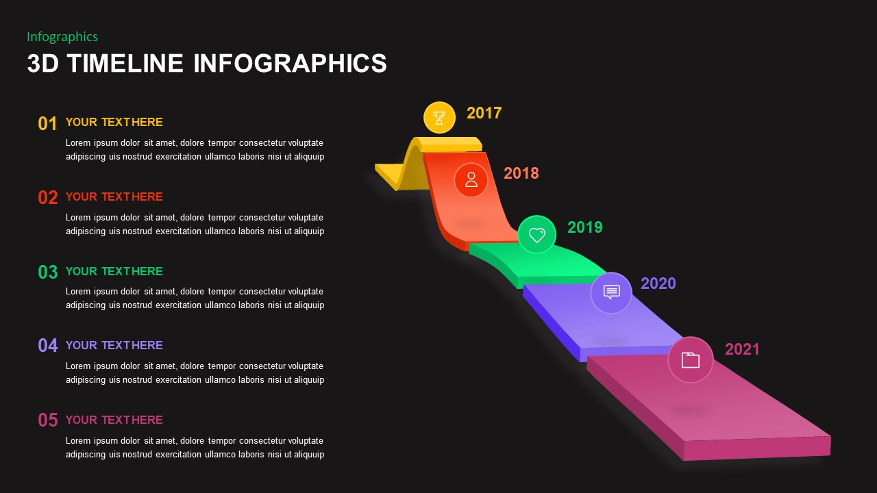 Animated 3D timeline infographic template