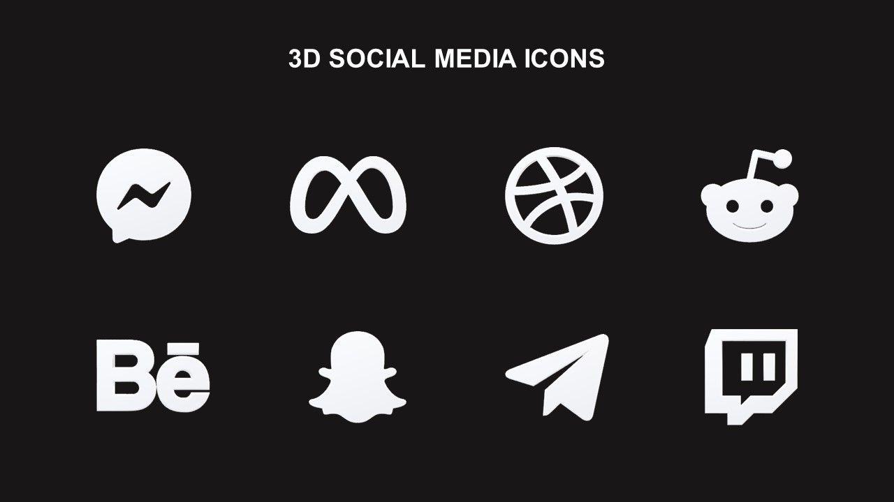 social media icons 3d powerpoint template