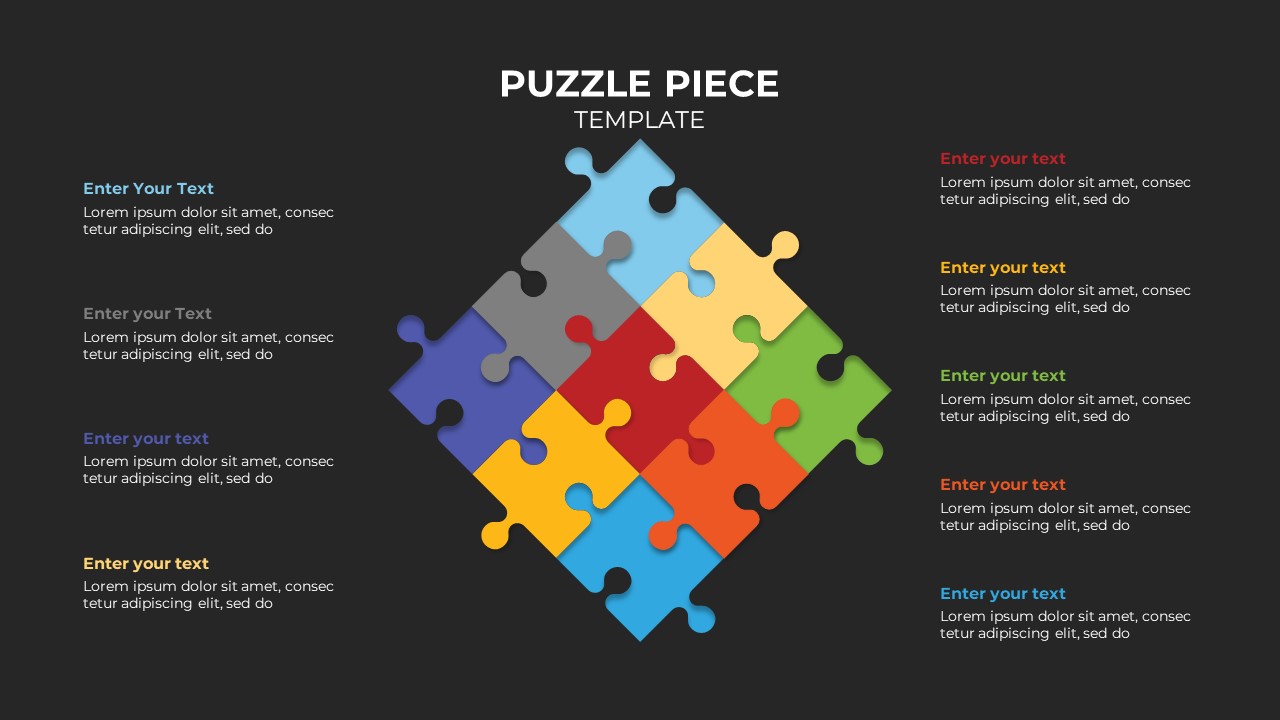 Puzzle Piece Infographics Dark