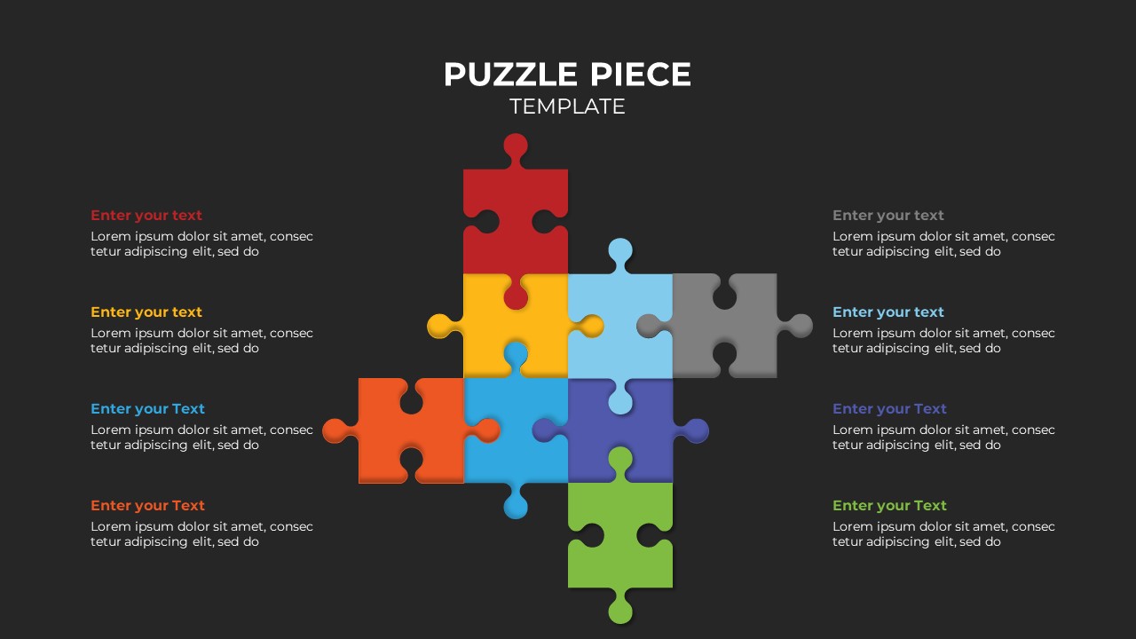 Puzzle Piece Infographics Dark