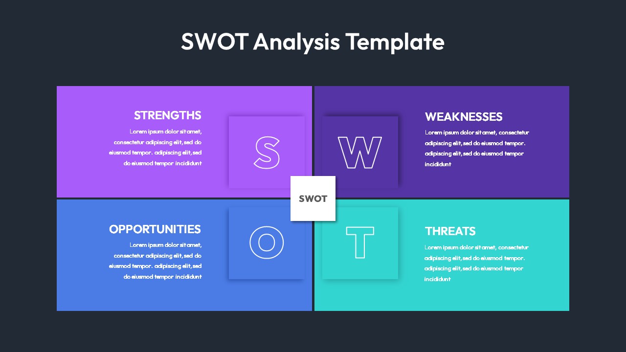 SWOT Analysis Infographics Dark