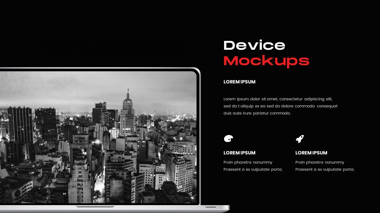 red powerpoint template device mockups