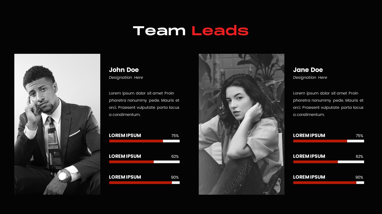 red powerpoint template leaders