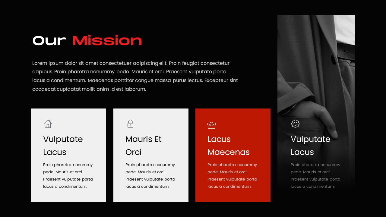 red powerpoint template our mission