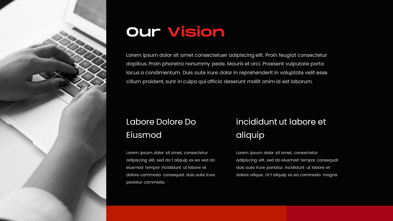 red powerpoint template our vision