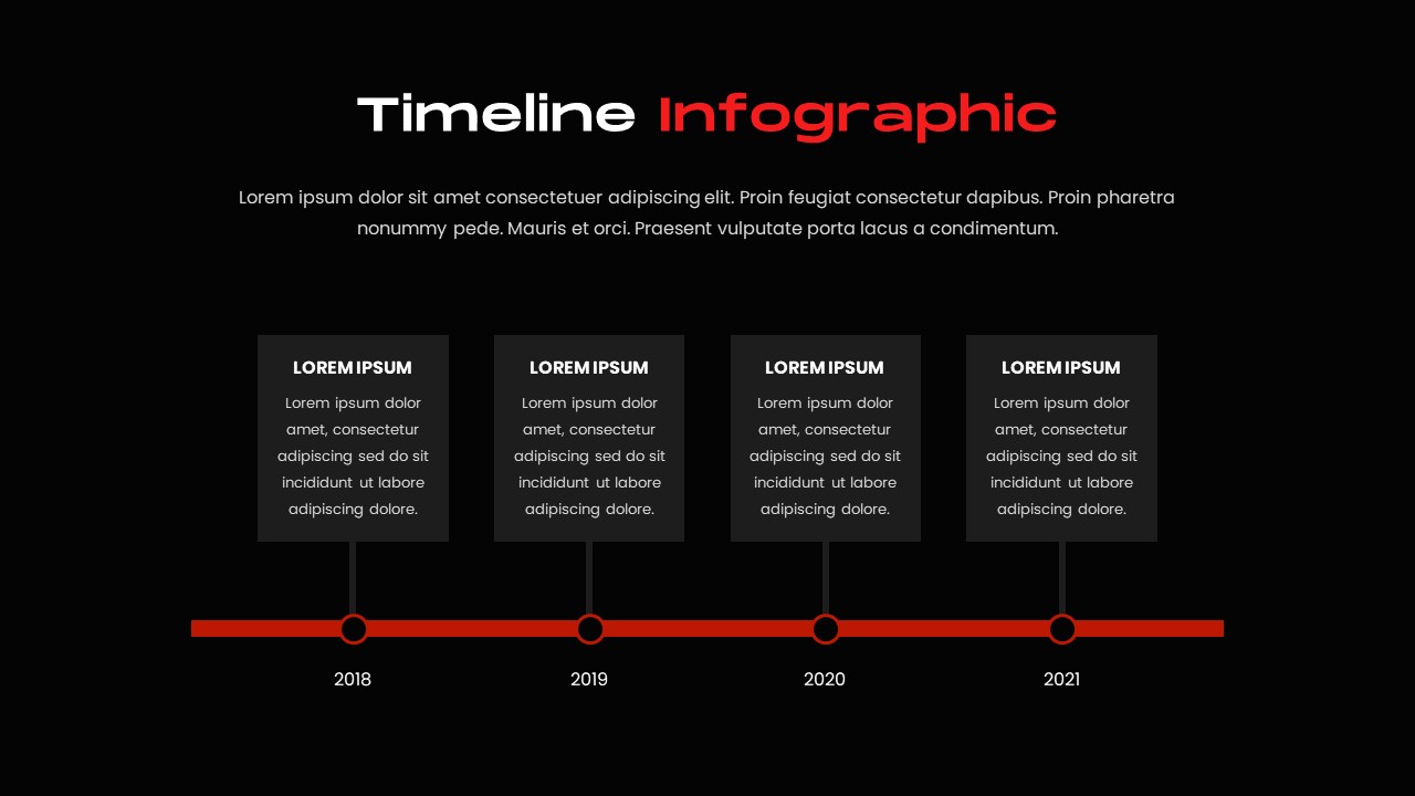 red powerpoint template timeline infographic