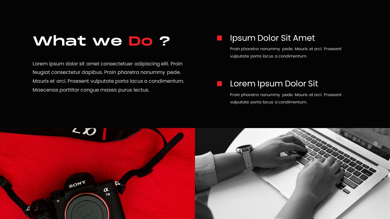 red powerpoint template wha twe do