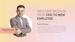 welcome message from CEO