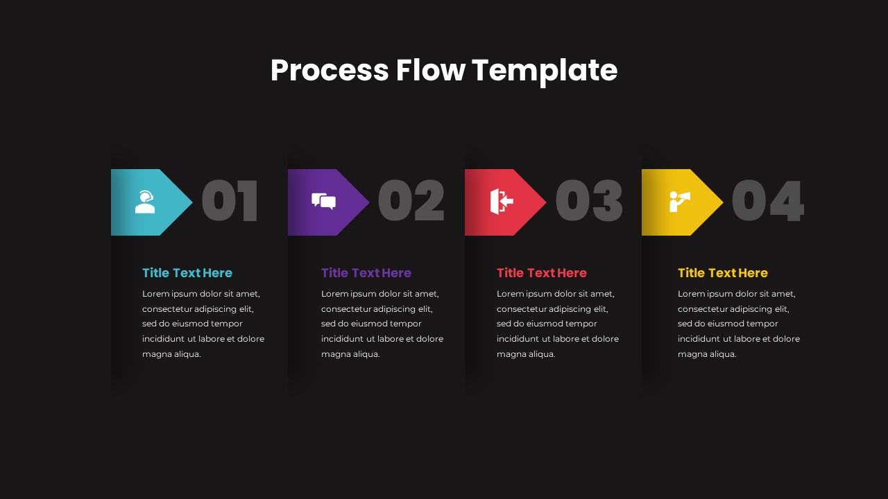 4 Step Process Flow Template Dark