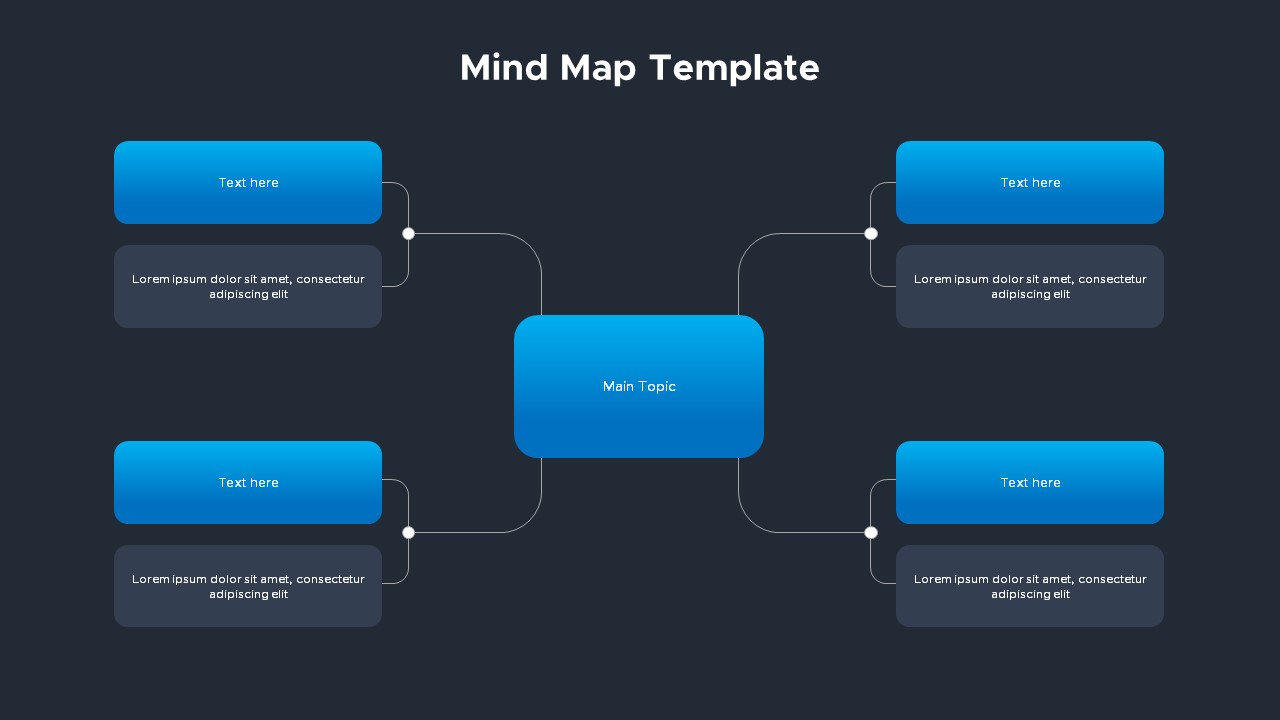 Mind Map Template for PowerPoint Dark