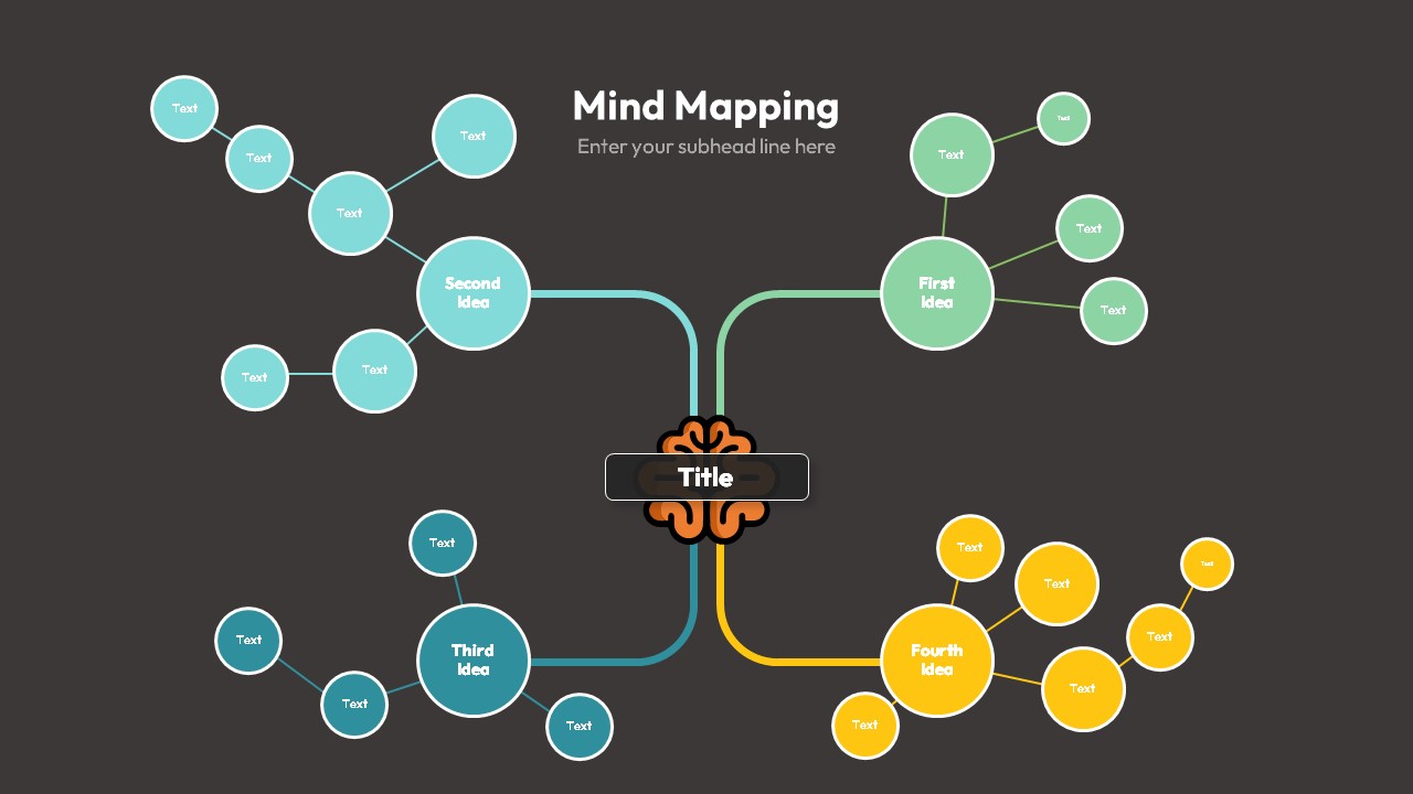 Mind Mapping Presentation Template Dark