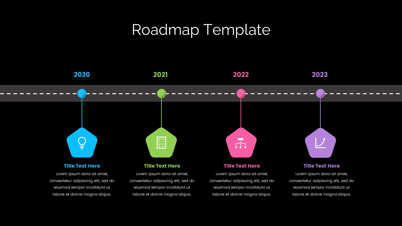 Roadmap Timeline Template Dark