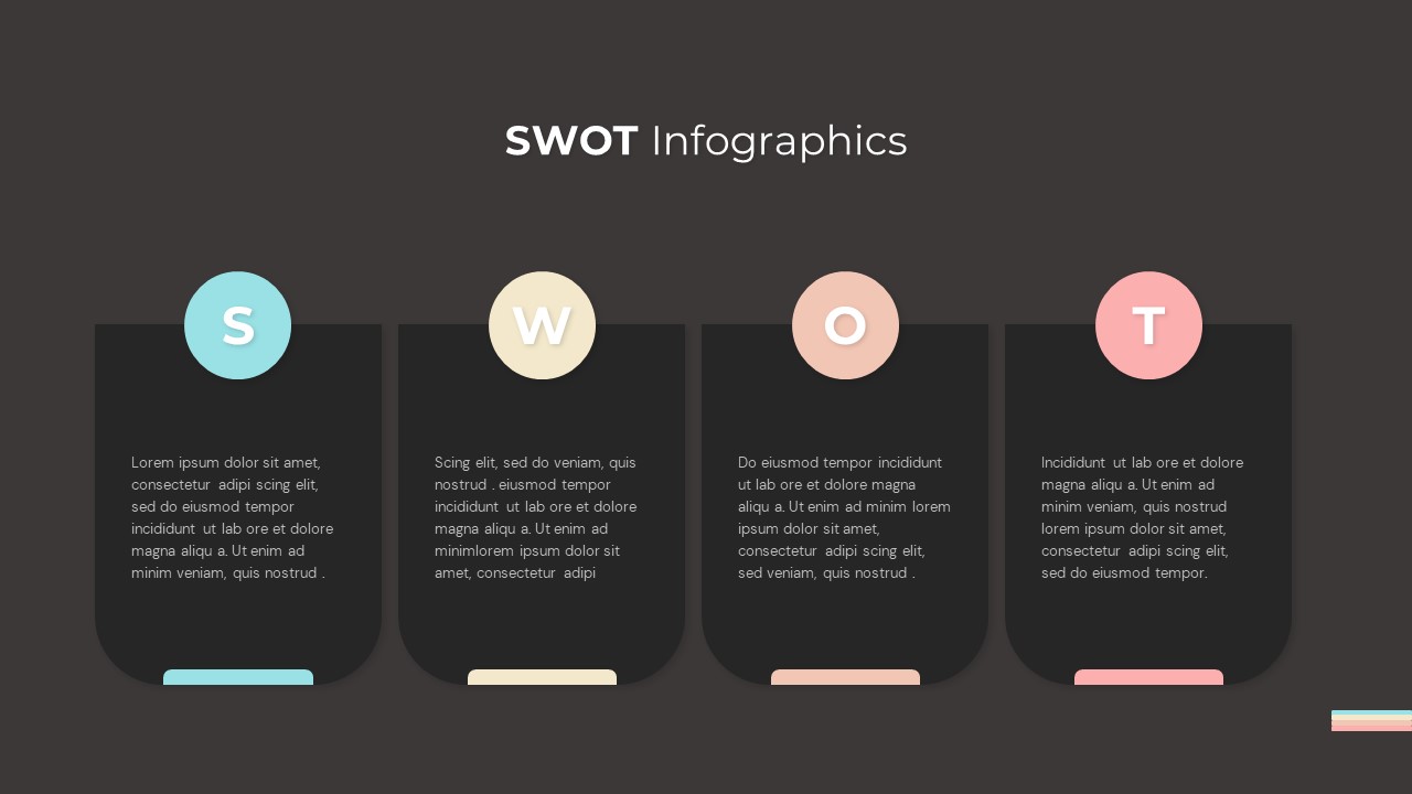 SWOT Infographics for Presentation Dark