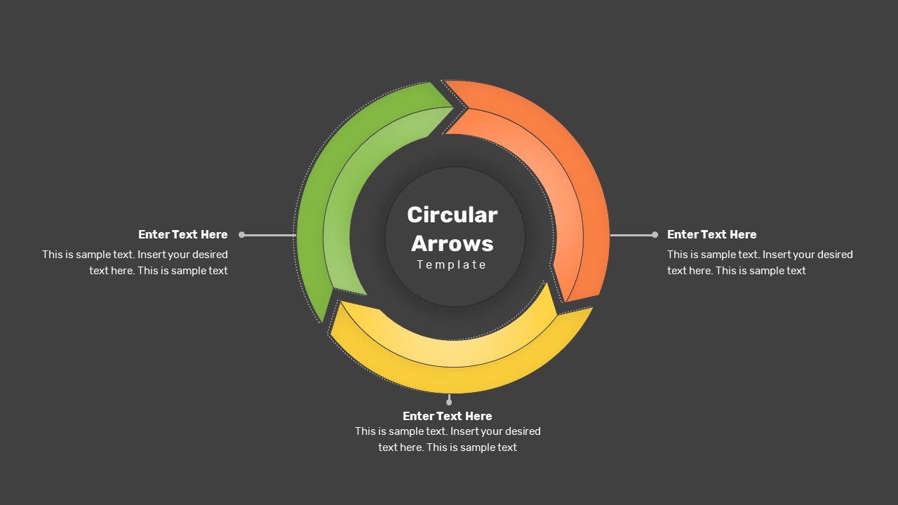 Circular Arrows Infographic Dark