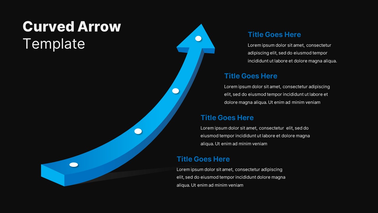 Curved Arrow Infographics Dark