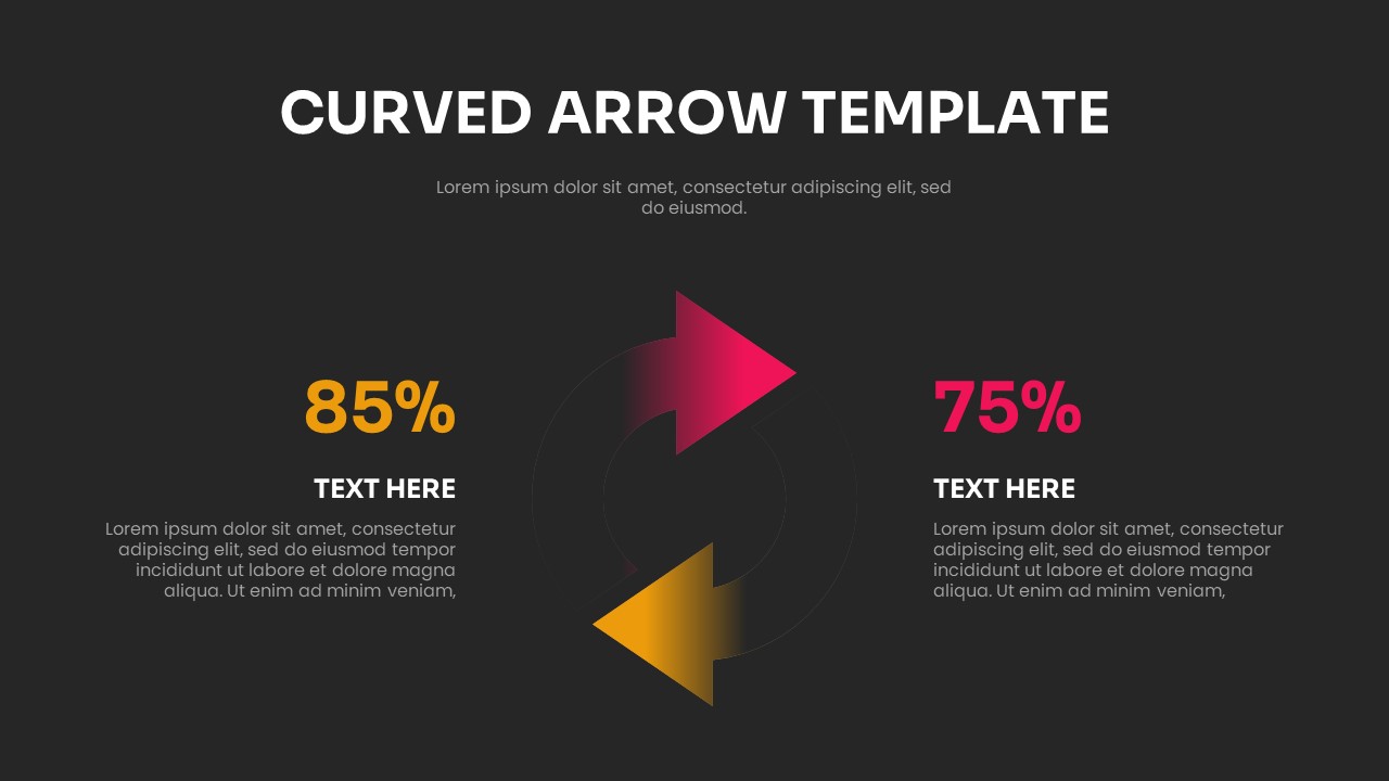 Free Curved Arrows Infographic Dark