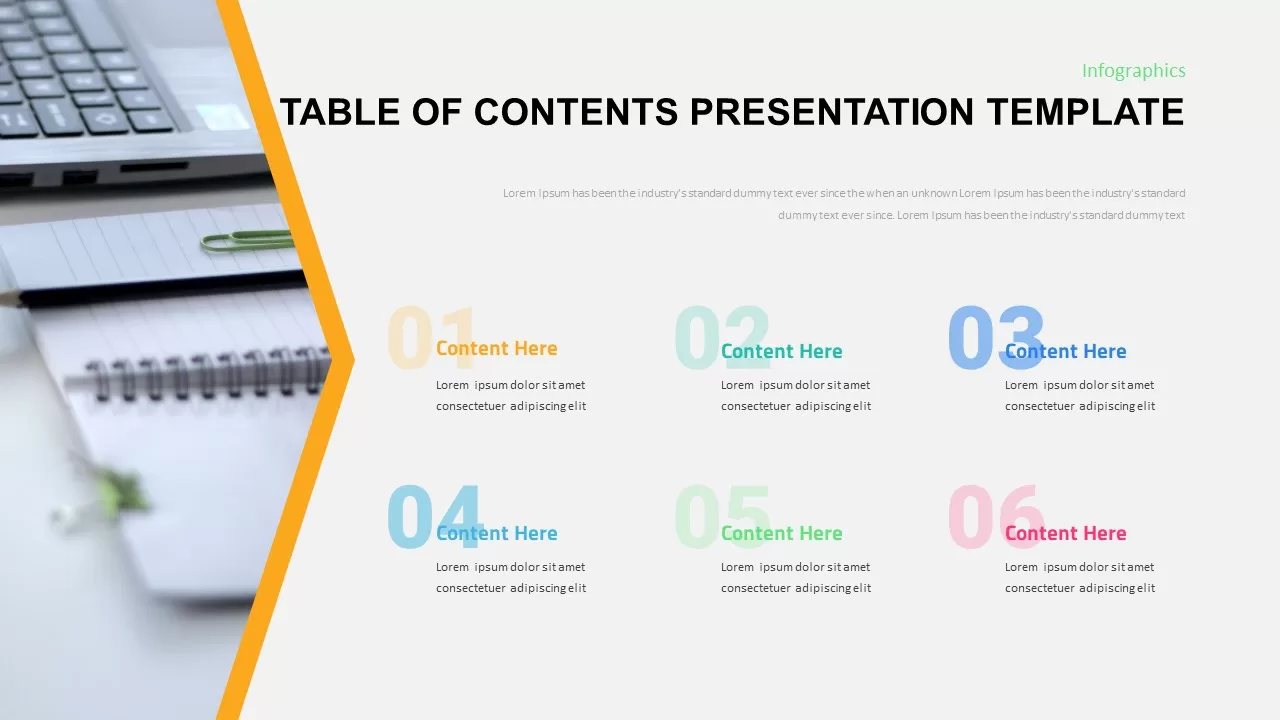 Table Of Contents Infographic