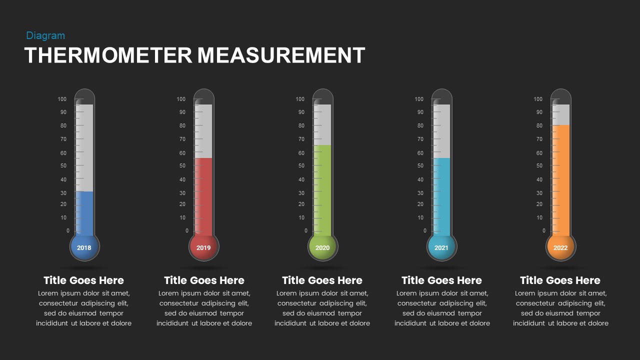 Thermometer Measurement Infographics Dark
