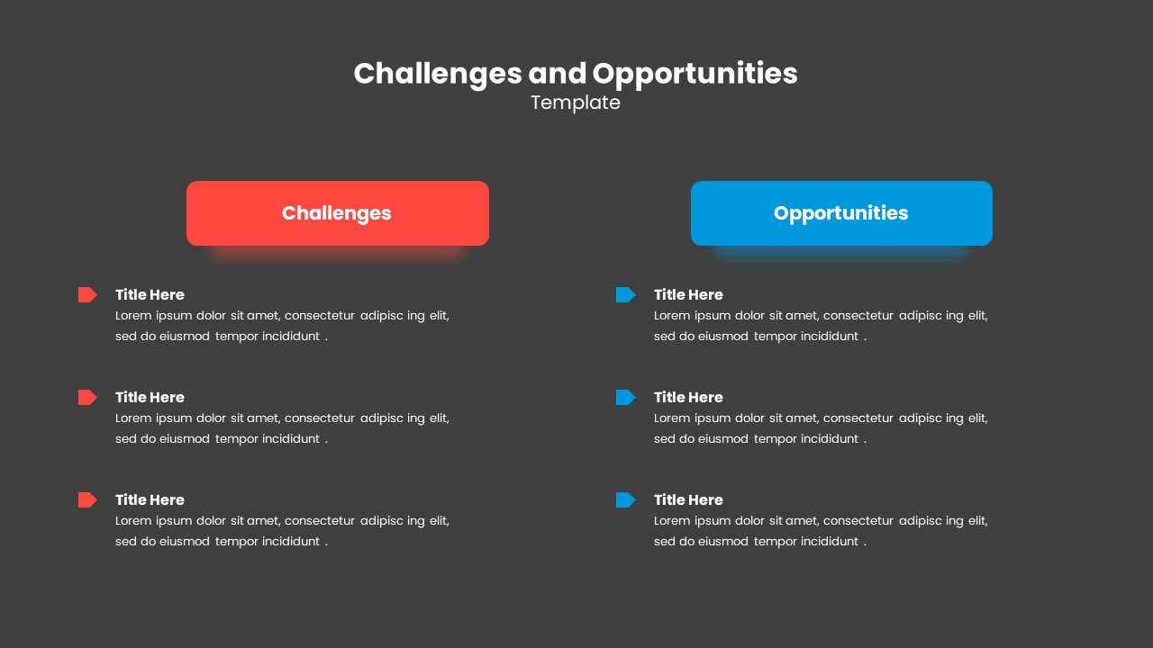 Challenges And Opportunities Template Dark