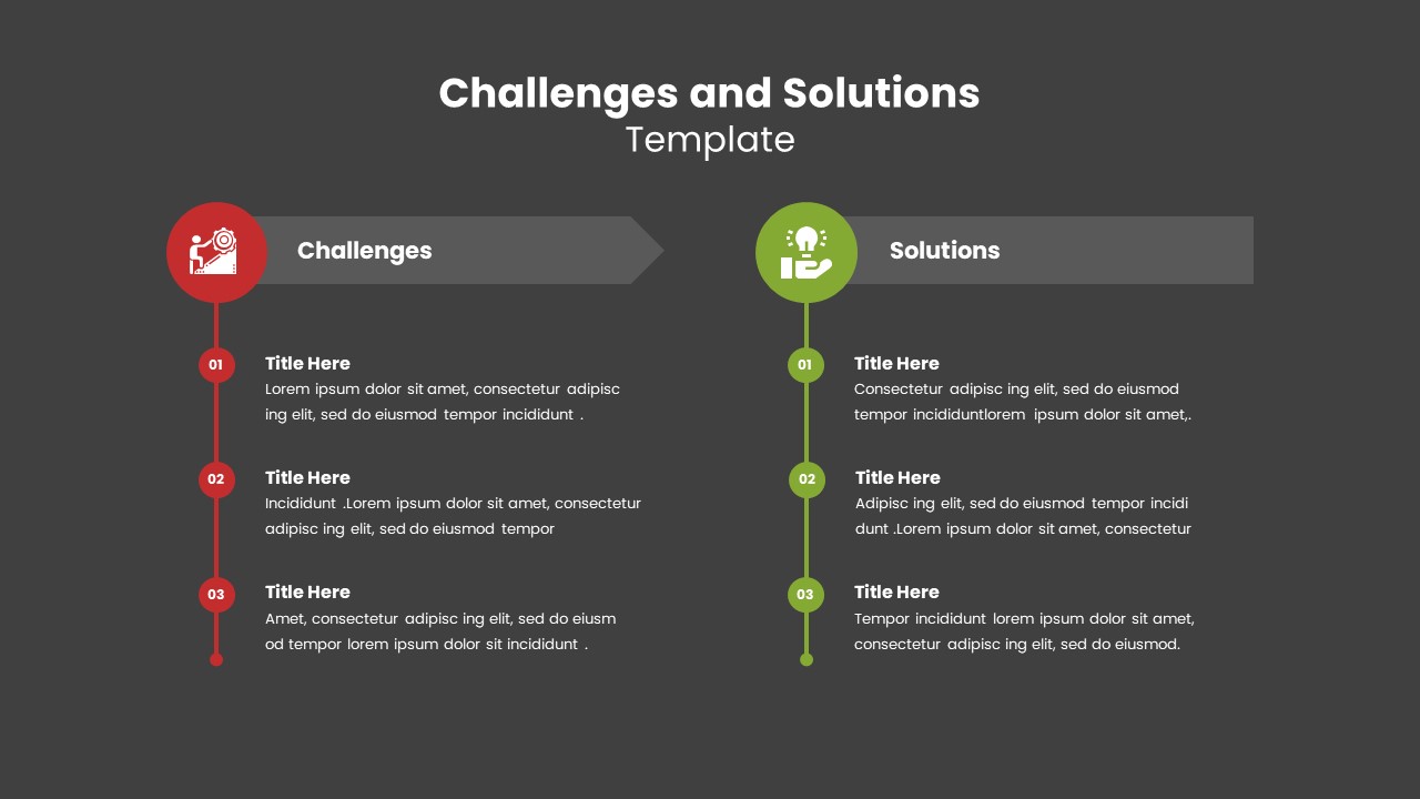 Challenges and Solutions Template Dark