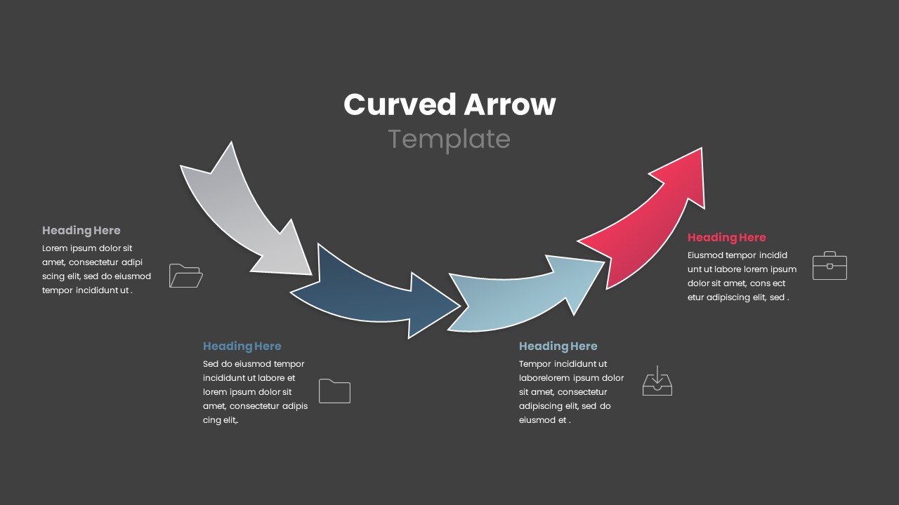 Curved Arrow Infographic Dark
