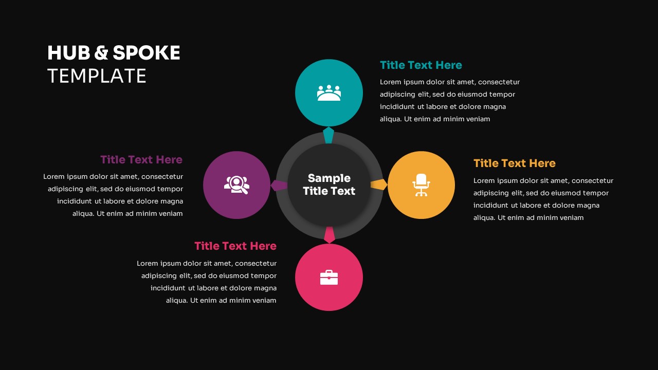 Hub and Spoke Template for Presentation Dark