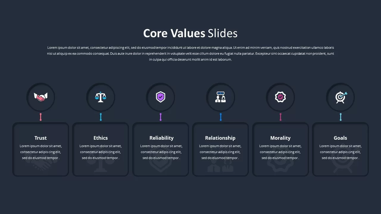 Core Values Template Dark