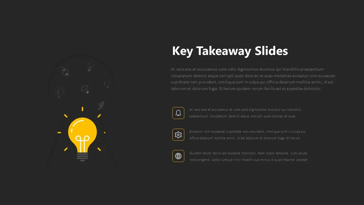 Key Takeaway Slides Template Dark