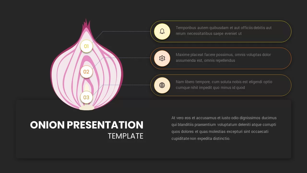 Onion PowerPoint Presentation Template Dark