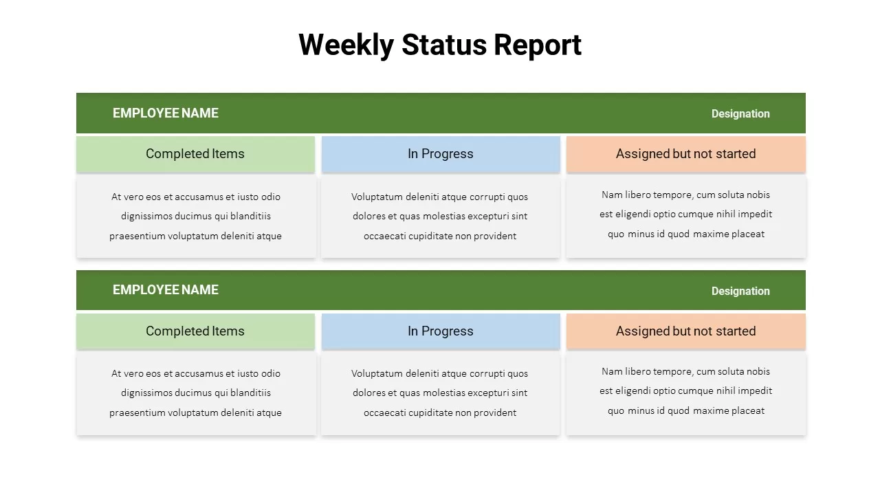 Weekly Status Report