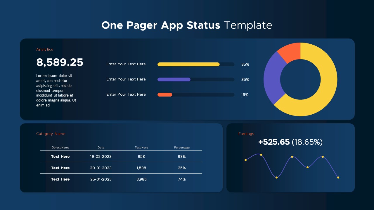 One Pager App Status PowerPoint Templates