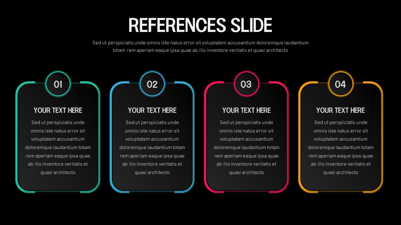 Reference Slide PowerPoint Template Dark