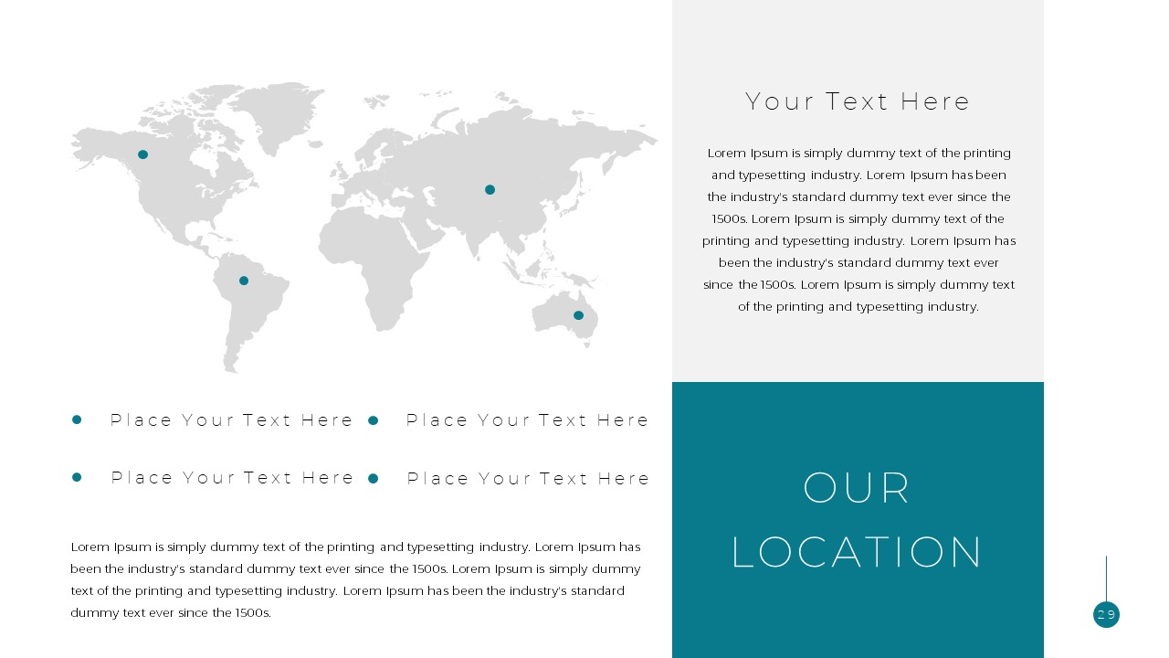 Simple Business Deck Location Map Templates for Presentation