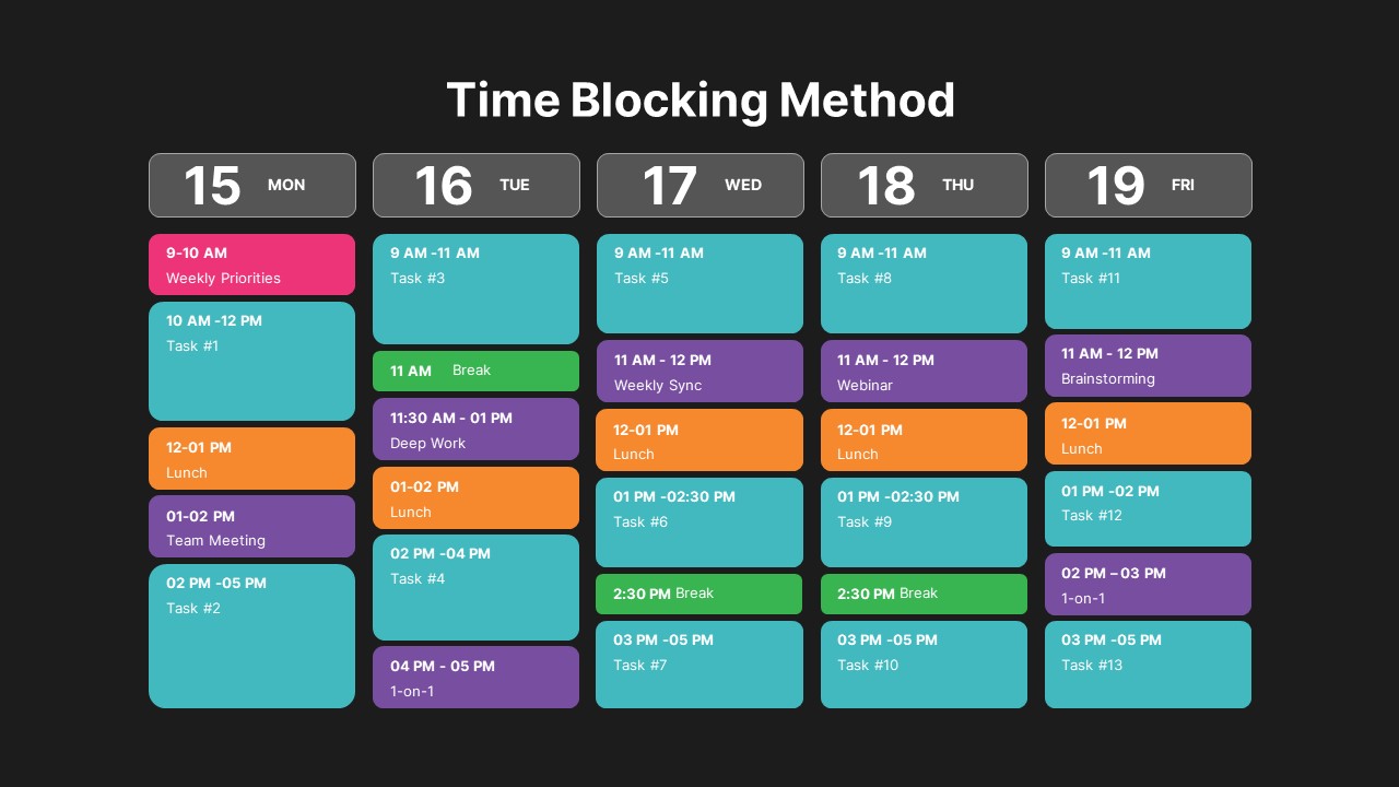 Time Blocking Method Dark