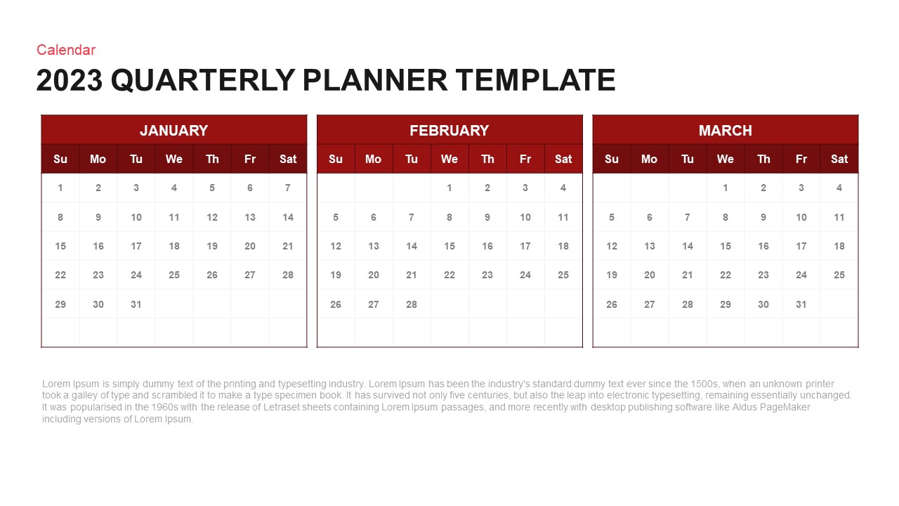 2023 Quarterly Planner PowerPoint Template