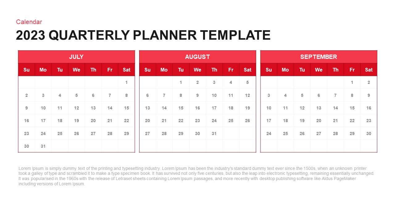 2023 Quarterly Planner PowerPoint