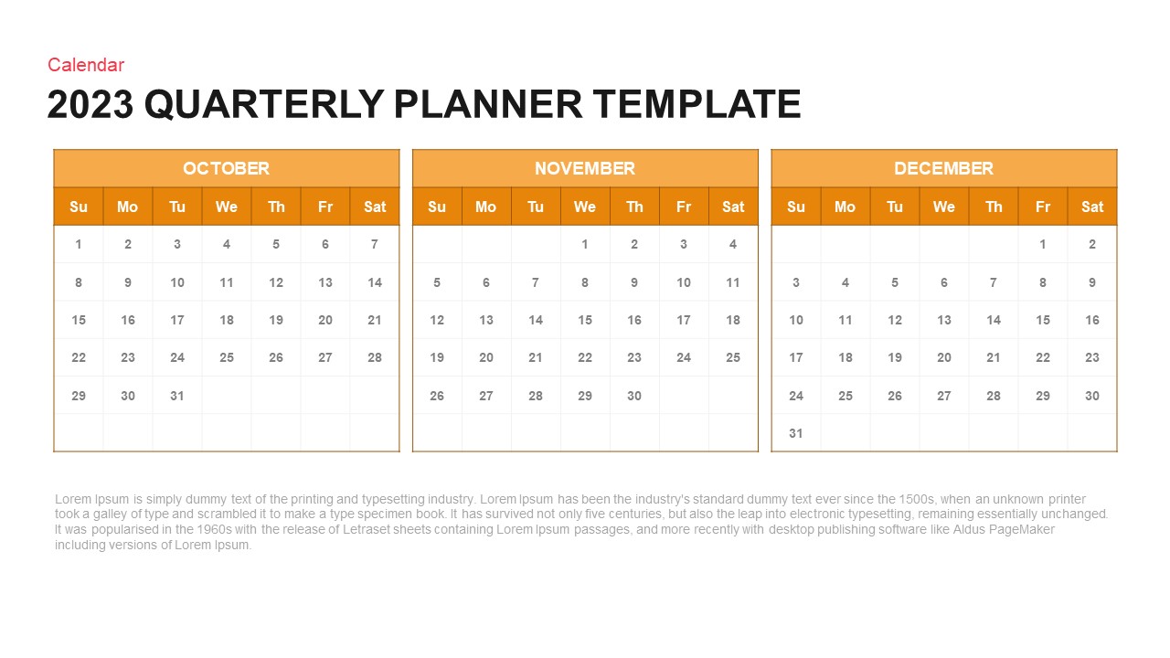 2023 Quarterly Planner Template